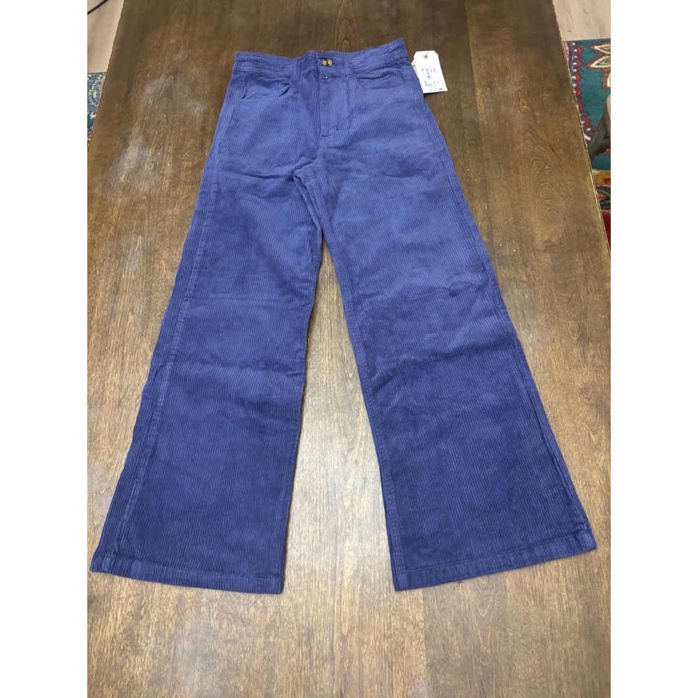 Billabong Be Free Corduroy Pants Blue Wide Leg High Rise ABJDP00157 Size 26 NEW